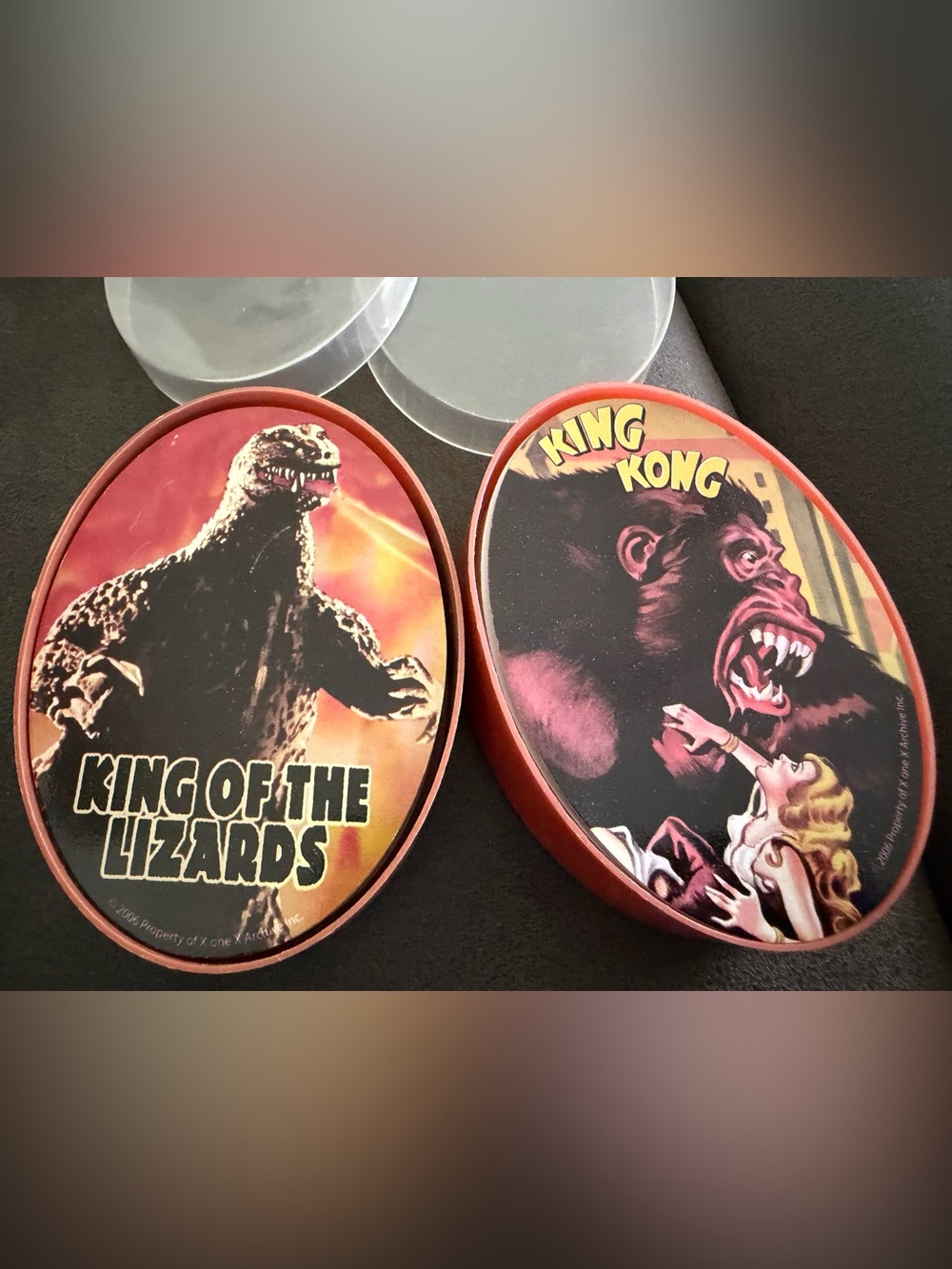 Vintage Monster playing cards Oval Boxes - Godzilla & King Kong
